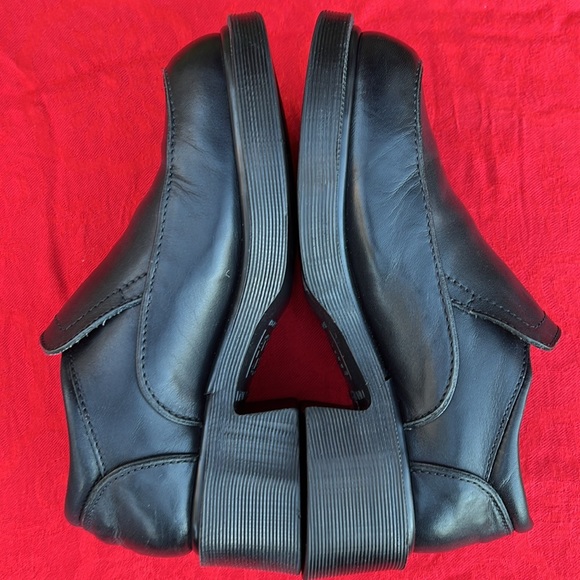 🏴󠁧󠁢󠁥󠁮󠁧󠁿 Vintage Dr. Martens MIE MONO BLACK Chunky Block Heel Loafers UK 5 - Picture 13 of 17